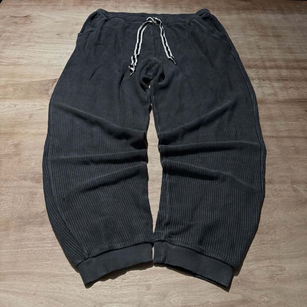 Y2K Aerie Black Ribbed Wide Leg Sweatpants Lounge Pants XL